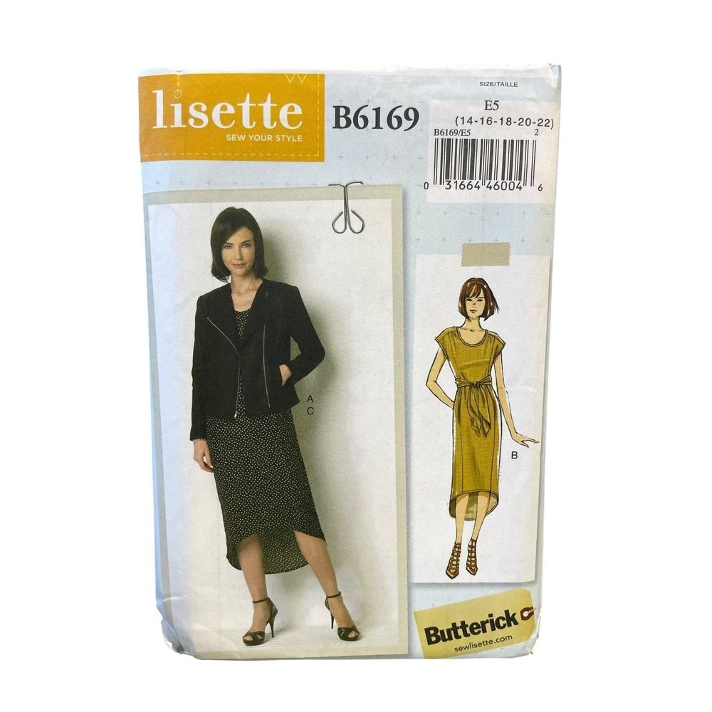 Butterick B6169 Jacket Dress E5 14-16-18-20-22 Modern Sewing‎ Pattern